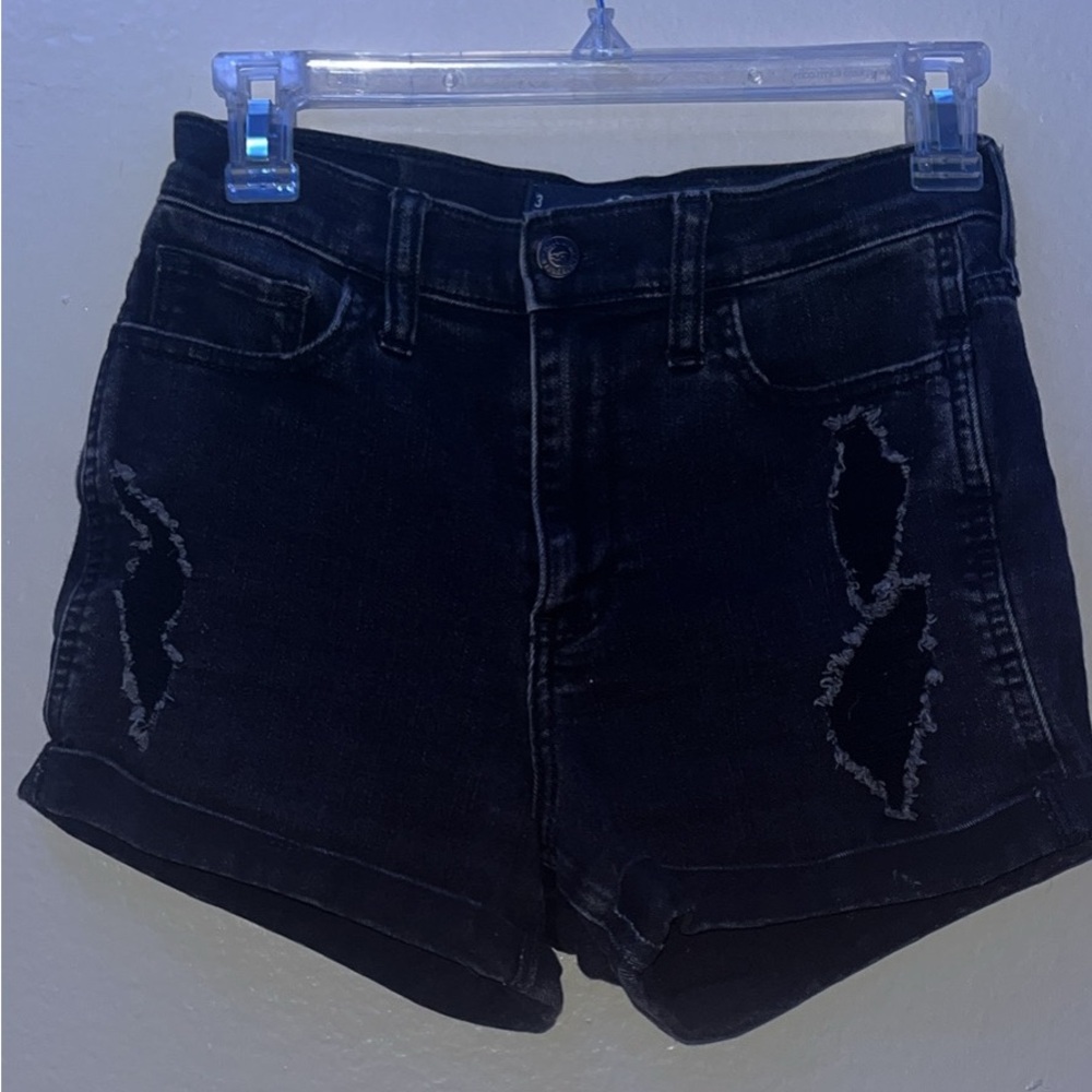 Black Hollister Ripped Shorts